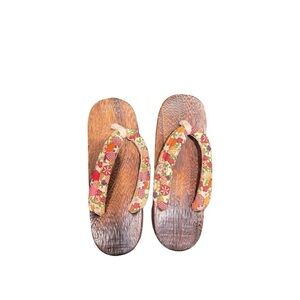 Japanese zōri synthetic wood slippers women's 7/8